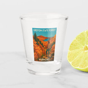Retro Vintage Travel Vermont Groton State Forest Shot Glass