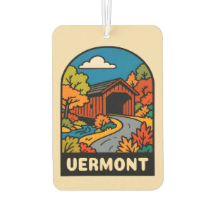 Retro Vintage Travel Vermont Landscape Scenic Car Air Freshener