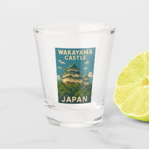 Retro Vintage Travel Wakayama Castle Japan Shot Glass