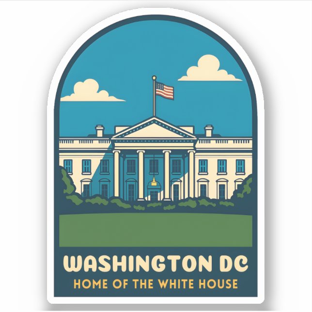 Retro Vintage Travel White House Washington DC (Front)