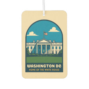 Retro Vintage Travel White House Washington DC Car Air Freshener