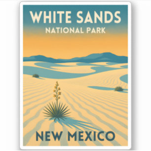 Retro Vintage Travel White Sands National Park