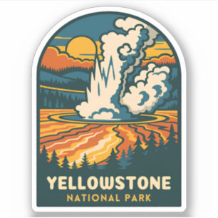 Retro Vintage Travel Yellowstone National Park