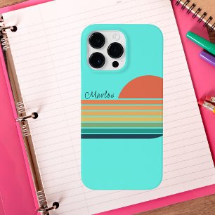 Retro Vintage Trendy Striped Rainbow Case-Mate iPhone 14 Pro Max Case