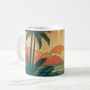 Retro/vintage tropical/Hawaiian sunset  Coffee Mug