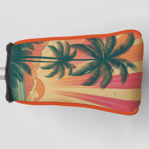 Retro/vintage tropical/Hawaiian sunset  Golf Head Cover