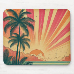 Retro/vintage tropical/Hawaiian sunset  Mouse Mat