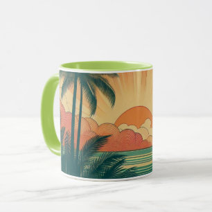 Retro/vintage tropical/Hawaiian sunset  Mug