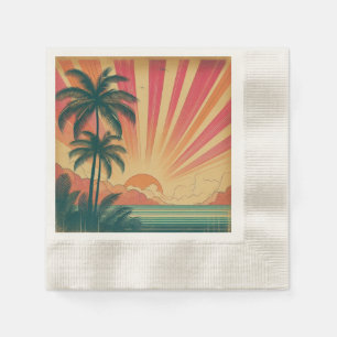 Retro/vintage tropical/Hawaiian sunset  Napkin