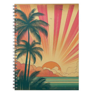 Retro/vintage tropical/Hawaiian sunset  Notebook