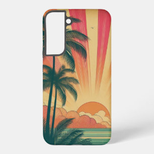 Retro/vintage tropical/Hawaiian sunset Samsung Galaxy Case
