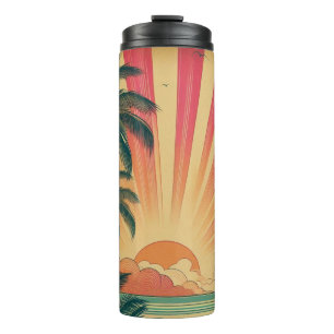 Retro/vintage tropical/Hawaiian sunset  Thermal Tumbler