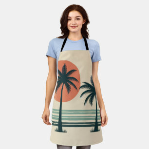 Retro/vintage tropical palms tree apron