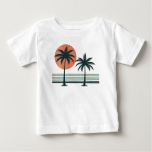 Retro/vintage tropical palms tree baby T-Shirt