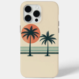 Retro/vintage tropical palms tree iPhone 15 pro max case