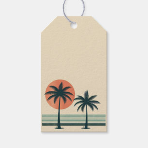 Retro/vintage tropical palms tree gift tags