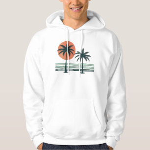 Retro/vintage tropical palms tree hoodie