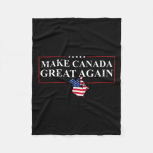 Retro Vintage Trump Make Canada Great Again Funny Fleece Blanket