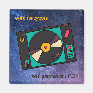 Retro Vintage Turntable custom text Magnet