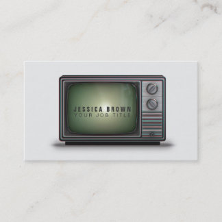 Retro Vintage Tv illustration Business Card