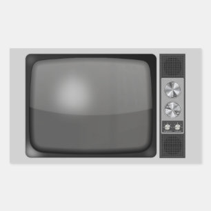 Retro Vintage TV Set Rectangular Sticker