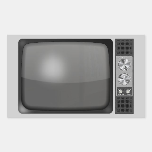 Retro Vintage TV Set Rectangular Sticker (Front)