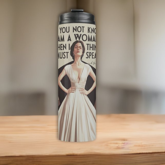 Retro Vintage Typography Chic Female Empowerment  Thermal Tumbler (Creator Uploaded)
