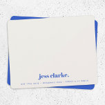 Retro Vintage Typography Royal Blue Stylish Trendy Card<br><div class="desc">A retro vintage monogram notecard design featuring a retro typography which can easily be personalised with your name and contact details to create a unique custom stationery design! The design features an aged style classic ivory cream background along with a royal imperial blue typeface with a complementary background on the...</div>