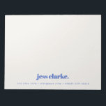 Retro Vintage Typography Royal Blue Stylish Trendy Notepad<br><div class="desc">A retro vintage monogram notepad design featuring a retro typography which can easily be personalised with your name and contact details to create a unique custom stationery design! The design features an aged style classic ivory cream background along with a royal imperial blue typeface.</div>