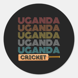 Retro Vintage Uganda Cricket Classic Round Sticker