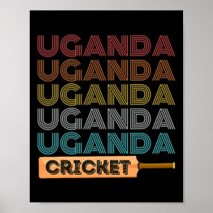 Retro Vintage Uganda Cricket  Poster