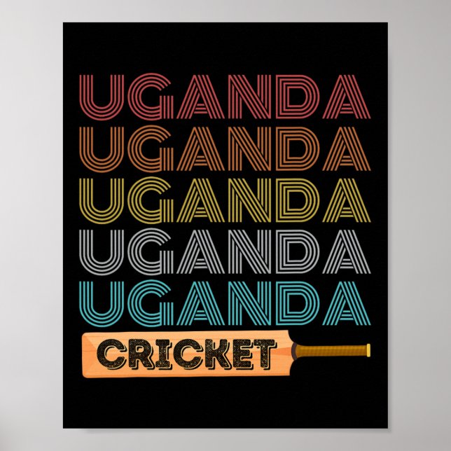 Retro Vintage Uganda Cricket  Poster (Front)
