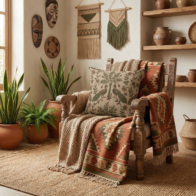  Retro vintage unique oriental pattern motifs  Cushion (Creator Uploaded)