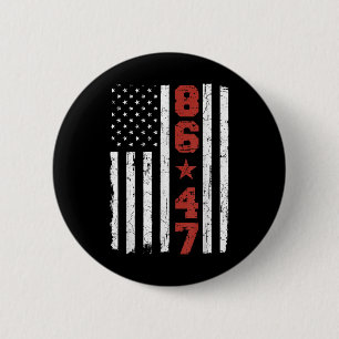 Retro Vintage Usa Flag 86 47 Anti Trump 6 Cm Round Badge