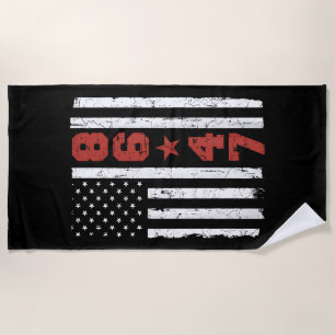 Retro Vintage USA Flag 86 47 Anti Trump Beach Towel
