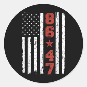 Retro Vintage Usa Flag 86 47 Anti Trump Classic Round Sticker