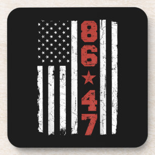 Retro Vintage USA Flag 86 47 Anti Trump Coaster