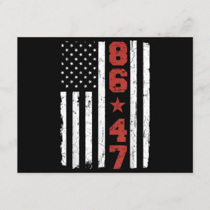 Retro Vintage USA Flag 86 47 Anti Trump Enclosure Card