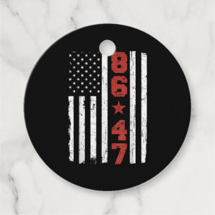 Retro Vintage USA Flag 86 47 Anti Trump Favour Tags