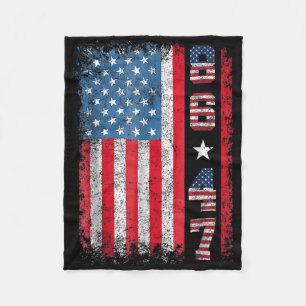 Retro Vintage Usa Flag 86 47 Anti Trump Fleece Blanket