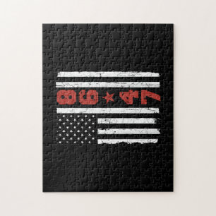 Retro Vintage USA Flag 86 47 Anti Trump Jigsaw Puzzle