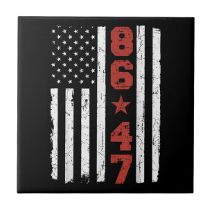 Retro Vintage USA Flag 86 47 Anti Trump Tile