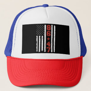 Retro Vintage USA Flag 86 47 Anti Trump Trucker Hat