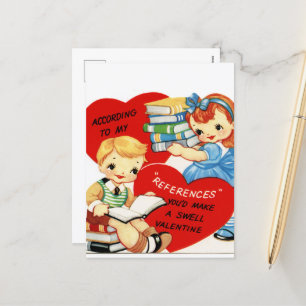 retro vintage Valentine couple Holiday Postcard
