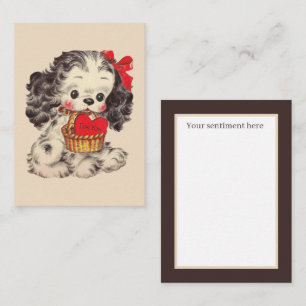retro vintage Valentine dog add sentiment Card