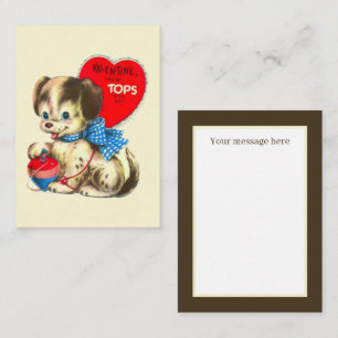 retro vintage Valentine dog  Card