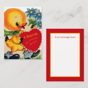 retro vintage Valentine duck add message Card