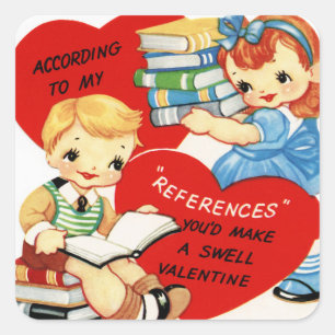 Retro Vintage Valentine Holiday couple sticker