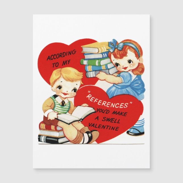 Retro Vintage Valentine Magnetic Card (Front)