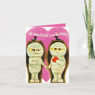 retro vintage Valentine mummy add sentiment Holiday Card